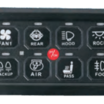 8 rása snertitakkaborð, hægt að dimma og