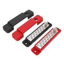 Busbar 12 tengja rauður/svartur