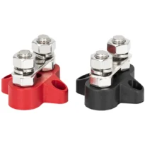 Alternative view of Tvöfaldur stud bar M8  svart & rautt par